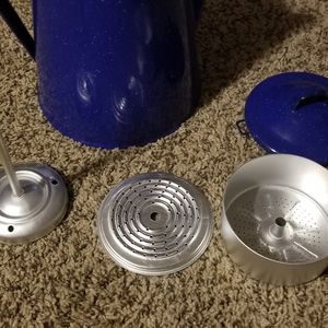 Blue metal coffee percolator new great for camping